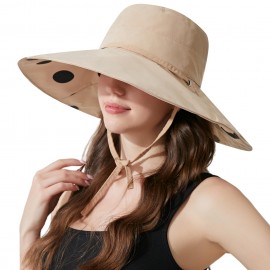 Wide Brim Women Sun Floppy Hat Summer Beach Bucket Fishing Hats Reversible Packable UV Protection for Hiking Garden Travel M3015-Khaki