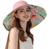 HUAMULAN Women's Reversible Wide Brim Sun Hat with Wired Edge, UV Protection & Chin Cord