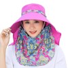 Women Wide Brim Sun Hat with Detachable Face Flap & UV Protection for Outdoor Activities