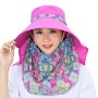 Women Wide Brim Sun Hat with Detachable Face Flap & UV Protection for Outdoor Activities