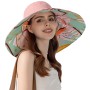 HUAMULAN Women's Reversible Wide Brim Sun Hat with Wired Edge, UV Protection & Chin Cord