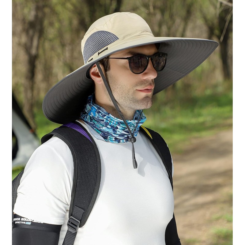 6 Inch Super Wide Brim Sun Hat – UPF 50+ Unisex Bucket Hat 6 inch super wide brim sun hat UPF 50+ unisex bucket hat for fishing hiking outdoor