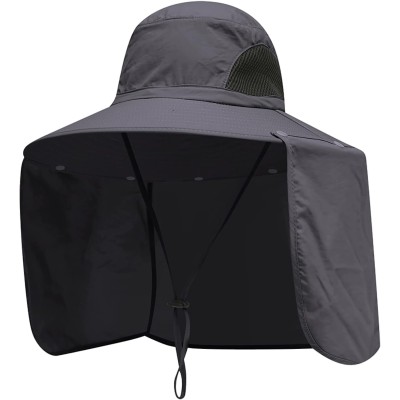UPF 50+ Sun Hat with Neck Flap – Quick Dry Fishing & Hiking Hat UPF 50+ sun hat for women and men with large brim and neck flap