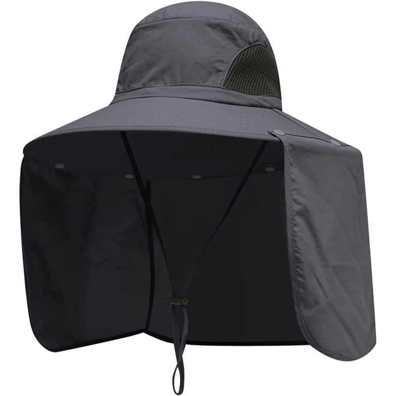UPF 50+ Sun Hat with Neck Flap – Quick Dry Fishing & Hiking Hat UPF 50+ sun hat for women and men with large brim and neck flap
