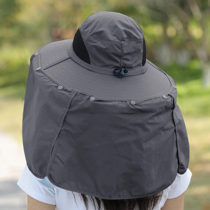 UPF 50+ Sun Hat with Neck Flap – Quick Dry Fishing & Hiking Hat UPF 50+ sun hat for women and men with large brim and neck flap