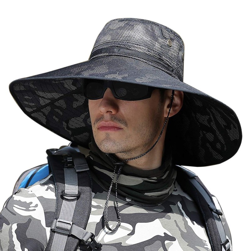 6 inch wide brim sun hat UPF 50+ water repellent bucket hat for men women fishing hiking