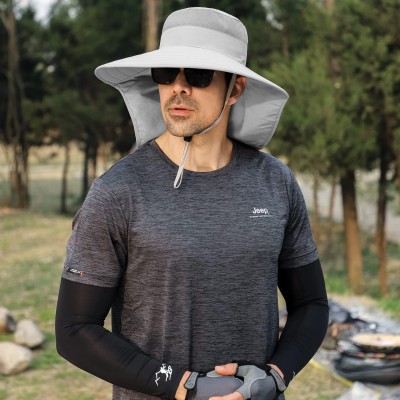 UPF 50+ sun hat with neck flap for women and men lightweight quick-dry packable