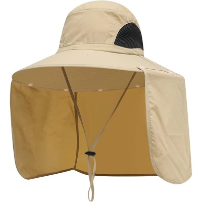 UPF 50+ sun hat with neck flap for hiking and fishing