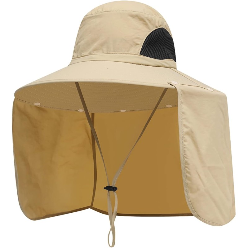 UPF 50+ sun hat with neck flap for hiking and fishing