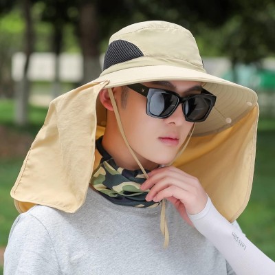 UPF 50+ sun hat with neck flap for hiking and fishing