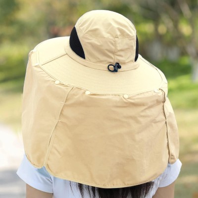 UPF 50+ sun hat with neck flap for hiking and fishing