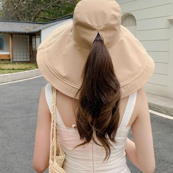 Reversible Wide Brim Sun Hat for Women, Packable & Adjustable Floppy Beach Hat with Metal Wired Edge