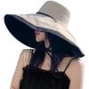 Women's Wide Brim Sun Hat – Reversible, Foldable UV Protection Beach & Travel Hat
