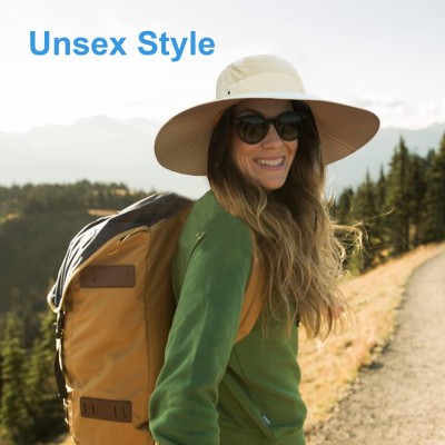 Man and woman wearing adjustable water-resistant wide brim sun hat with UV protection