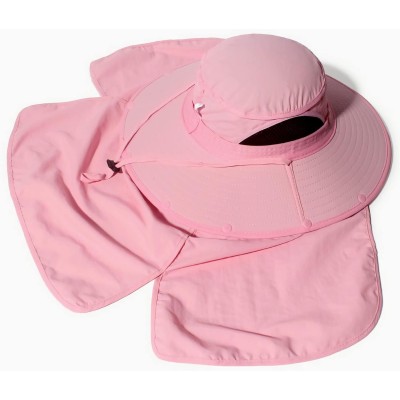Women wearing large brim sun hat with neck flap for UPF 50+ sun protection