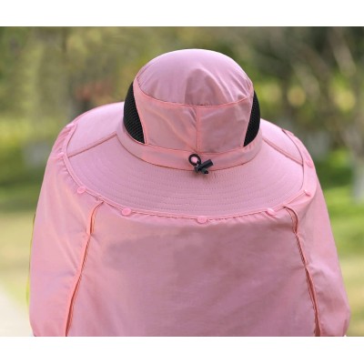 Women wearing large brim sun hat with neck flap for UPF 50+ sun protection