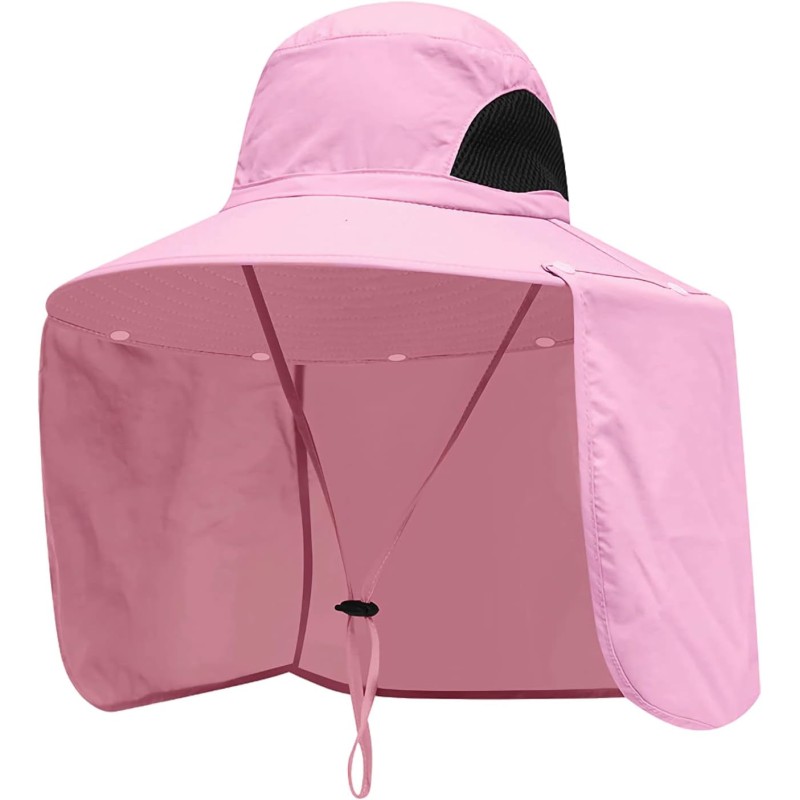 Women wearing large brim sun hat with neck flap for UPF 50+ sun protection