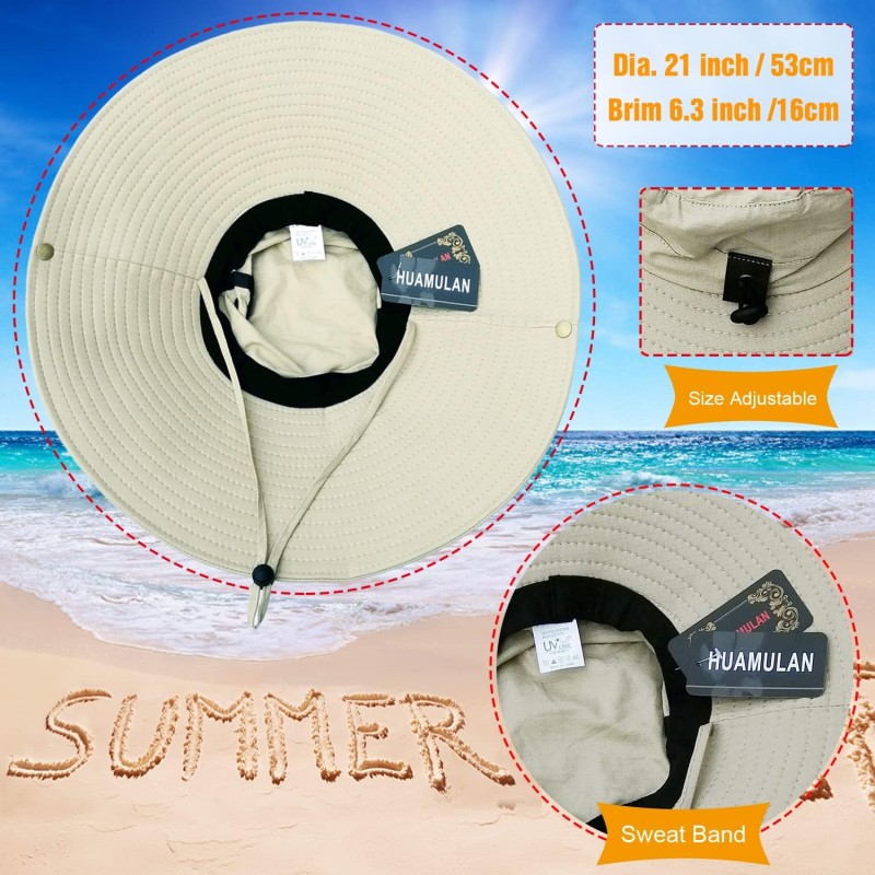 6 inch super wide brim sun hat UPF 50+ outdoor bucket hat for men and women foldable for fishing hiking gardening