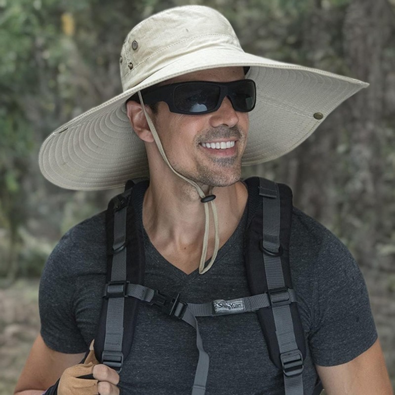6 inch super wide brim sun hat UPF 50+ outdoor bucket hat for men and women foldable for fishing hiking gardening