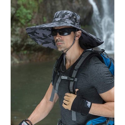 HUAMULAN Wide Brim Safari Fishing Hat for Hiking and Camping HUAMULAN wide brim sun hat for men and women in outdoor safari style