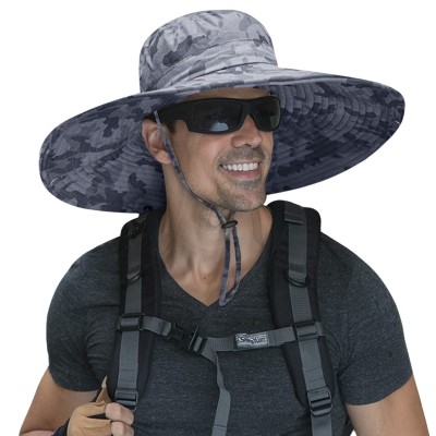 HUAMULAN Wide Brim Safari Fishing Hat for Hiking and Camping HUAMULAN wide brim sun hat for men and women in outdoor safari style