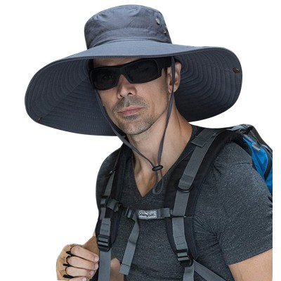 6 Inch Super Wide Brim Sun Hat – UPF 50+ Foldable Outdoor Bucket Hat 6 inch super wide brim sun hat with UPF protection for men and women