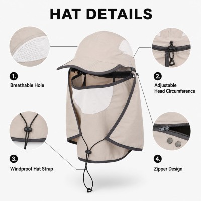 Women's Wide Brim Sun Hat with Detachable Neck Flap & UV Protection Women wearing wide brim sun hat with detachable neck flap for UV protection outdoors