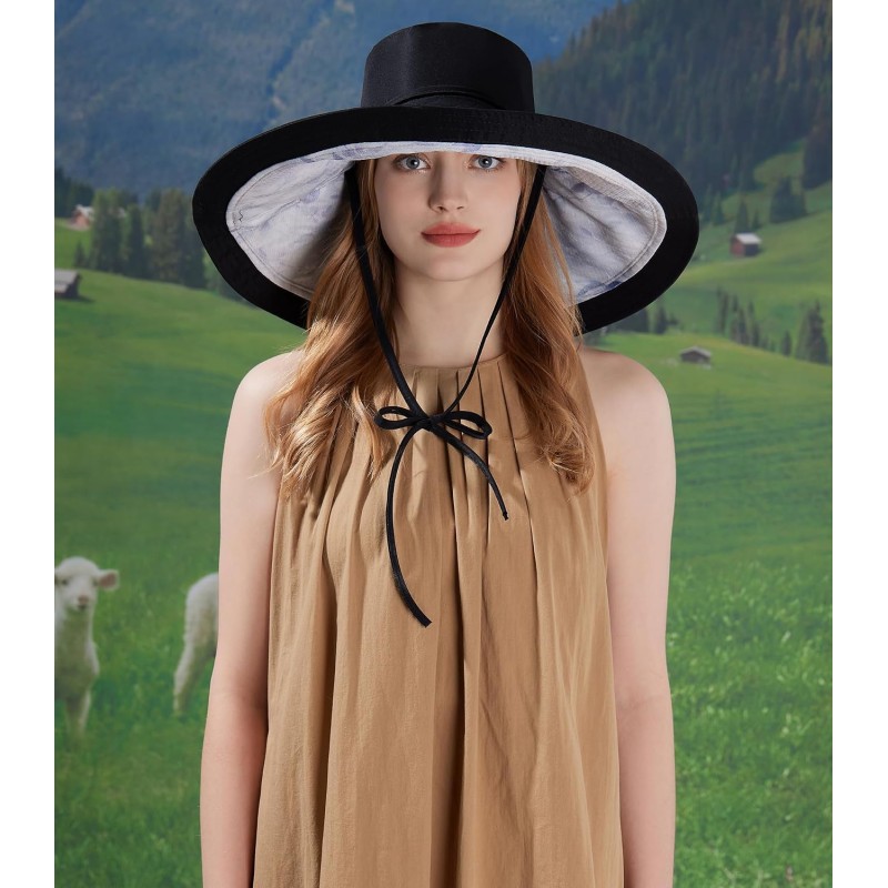 Women's Reversible Wide Brim Sun Hat with UV Protection