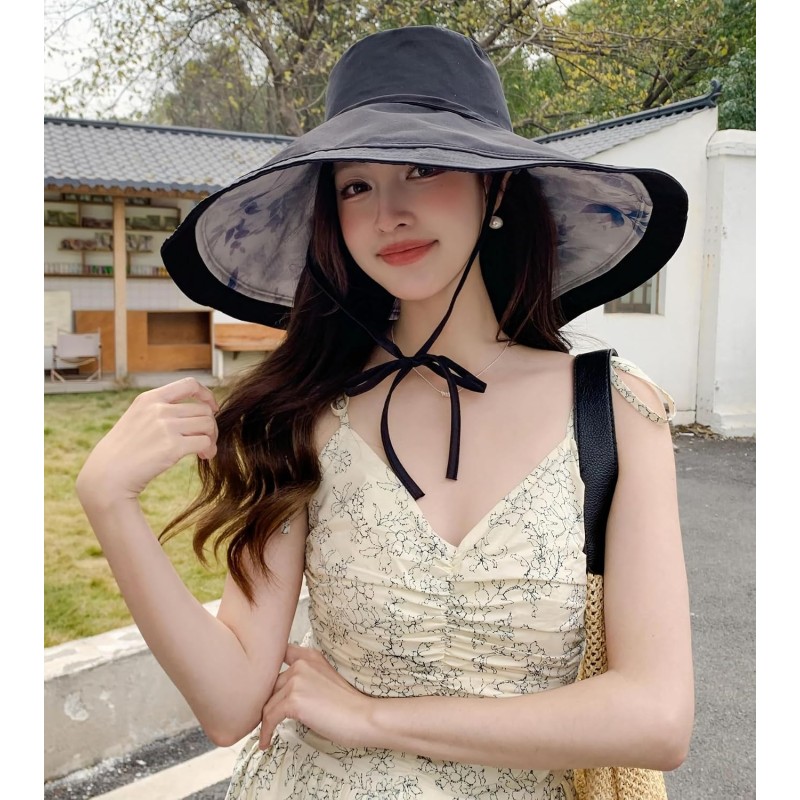 Women's Reversible Wide Brim Sun Hat with UV Protection