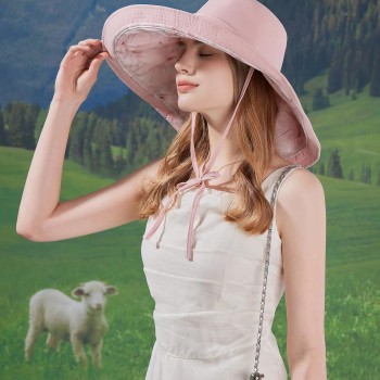 Reversible Wide Brim Sun Hat for Women – UV Protection, Foldable & Packable Beach Hat