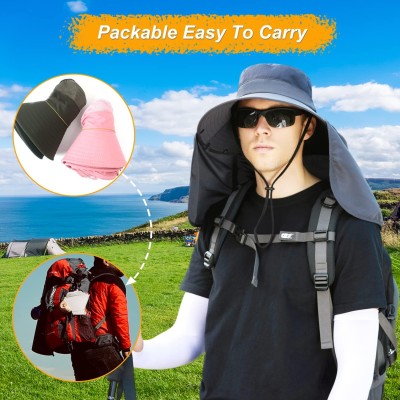 Wide brim sun hat with detachable neck flap for UV protection