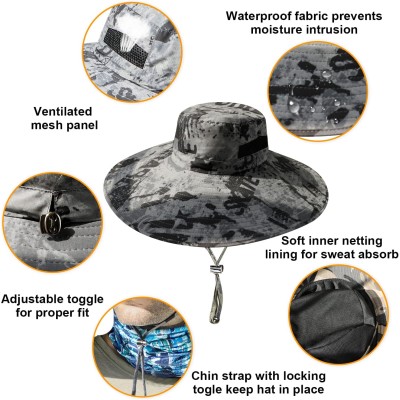 Wide Brim Sun Hat UPF 50+ Unisex Bucket Hat 6 inch wide brim sun hat with UPF 50+ protection for outdoor activities