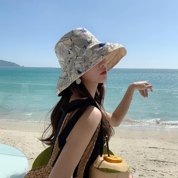 Reversible Wide Brim Sun Hat for Women - Wired Edge, UV Protection, Foldable