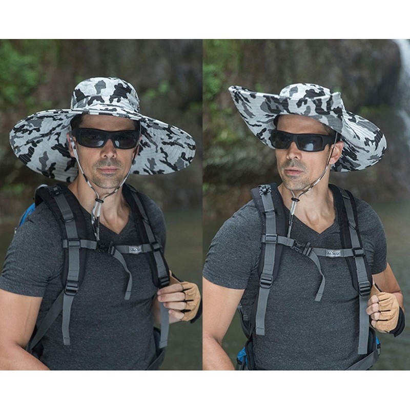 HUAMULAN Super Wide Brim Bucket Hat HUAMULAN 6 inch super wide brim sun hat unisex bucket hat for fishing and hiking