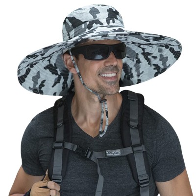 HUAMULAN Super Wide Brim Bucket Hat HUAMULAN 6 inch super wide brim sun hat unisex bucket hat for fishing and hiking