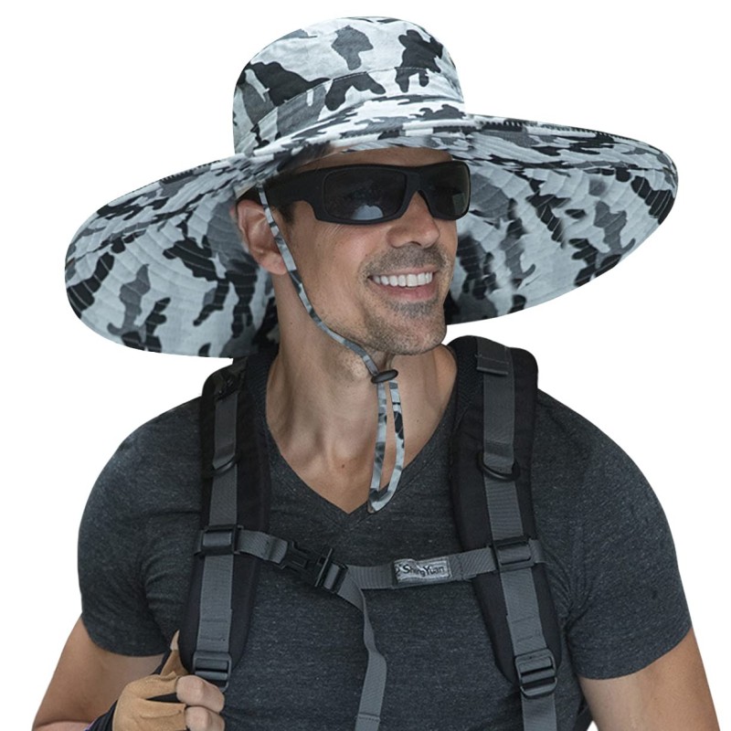 HUAMULAN Super Wide Brim Bucket Hat HUAMULAN 6 inch super wide brim sun hat unisex bucket hat for fishing and hiking