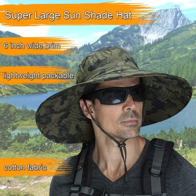 HUAMULAN 6-Inch Super Wide Brim Bucket Hat – Perfect for Outdoor Adventures HUAMULAN 6-inch super wide brim bucket hat for sun protection during fishing and hiking
