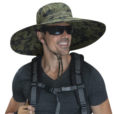 HUAMULAN 6-Inch Super Wide Brim Bucket Hat – Perfect for Outdoor Adventures HUAMULAN 6-inch super wide brim bucket hat for sun protection during fishing and hiking