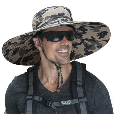 HUAMULAN Super Wide Brim Sun Hat - Unisex Bucket Hat for Fishing Hiking Camping HUAMULAN 6 inch super wide brim unisex bucket sun hat for outdoor activities