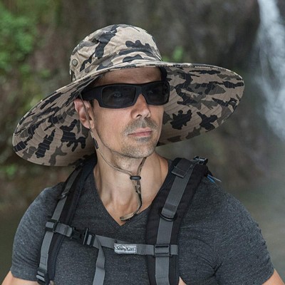 HUAMULAN Super Wide Brim Sun Hat - Unisex Bucket Hat for Fishing Hiking Camping HUAMULAN 6 inch super wide brim unisex bucket sun hat for outdoor activities