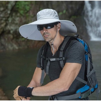 Super Wide Brim Bucket Hat for Men Women - UPF 50+ Sun Protection, Adjustable, for Fishing Hiking