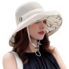 Women's Wide Brim Sun Hat with Mesh Crown & Chin Strap – UPF 50+