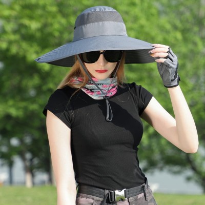 UPF 50+ wide brim sun hat for men and women, breathable quick-dry outdoor cap for fishing hiking beach