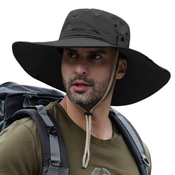 Unisex Wide Brim Sun Hat – UPF 50+ Protection, Adjustable, for Hiking Beach Fishing