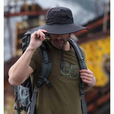 Unisex Wide Brim Sun Hat - UPF 50+ Adjustable for Hiking Beach Fishing Unisex wide brim sun hat with UPF 50+ protection and adjustable chin strap, ideal for hiking beach and fishing
