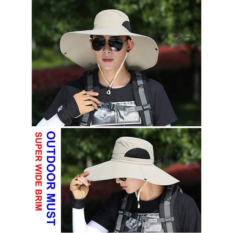 6-Inch Wide Brim Sun Hat - Unisex Bucket Hat for Outdoor Activities 6-Inch Wide Brim Sun Hat Unisex Bucket Hat for Hiking Fishing Beach One Size