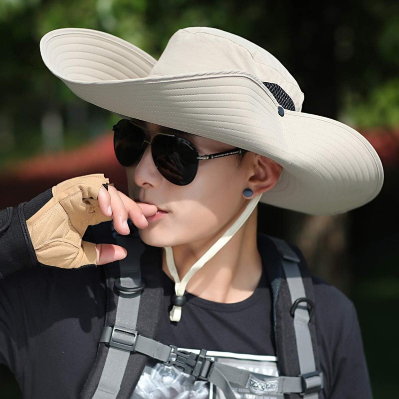 6-Inch Wide Brim Sun Hat - Unisex Bucket Hat for Outdoor Activities 6-Inch Wide Brim Sun Hat Unisex Bucket Hat for Hiking Fishing Beach One Size