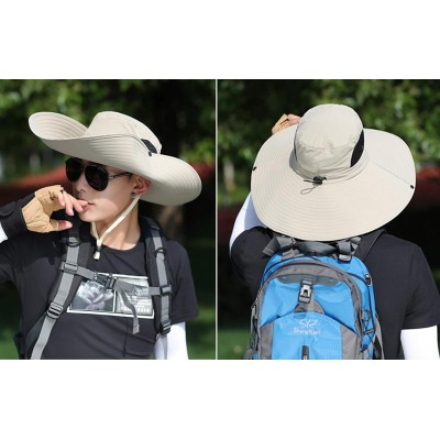 6-Inch Wide Brim Sun Hat - Unisex Bucket Hat for Outdoor Activities 6-Inch Wide Brim Sun Hat Unisex Bucket Hat for Hiking Fishing Beach One Size