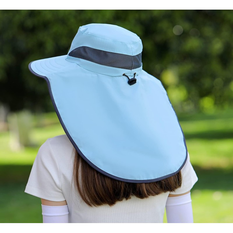 HUAMULAN UPF 50+ Large Brim Sun Hat with Neck Flap - Quick Dry for Hiking Fishing HUAMULAN UPF 50+ large brim sun hat with neck flap, quick dry, ideal for hiking and fishing