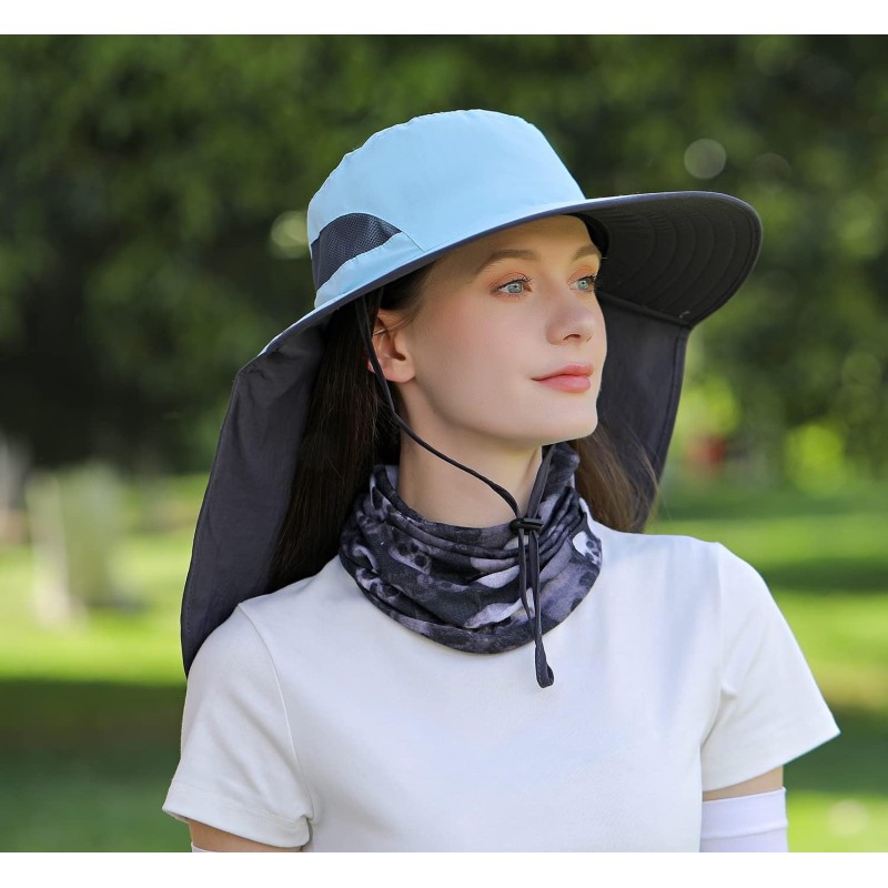 HUAMULAN UPF 50+ Large Brim Sun Hat with Neck Flap - Quick Dry for Hiking Fishing HUAMULAN UPF 50+ large brim sun hat with neck flap, quick dry, ideal for hiking and fishing